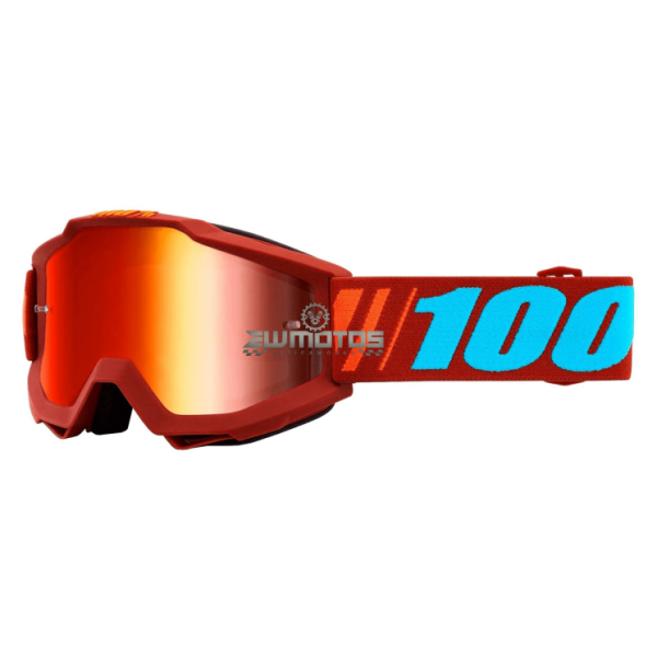 Óculos 100% Accuri Dauphine Vermelho- Lente Espelhada