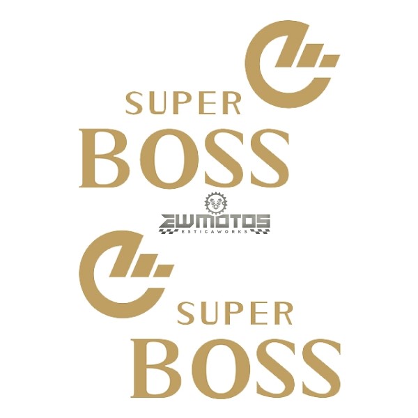 Kit Autocolantes Casal Super Boss Ouro